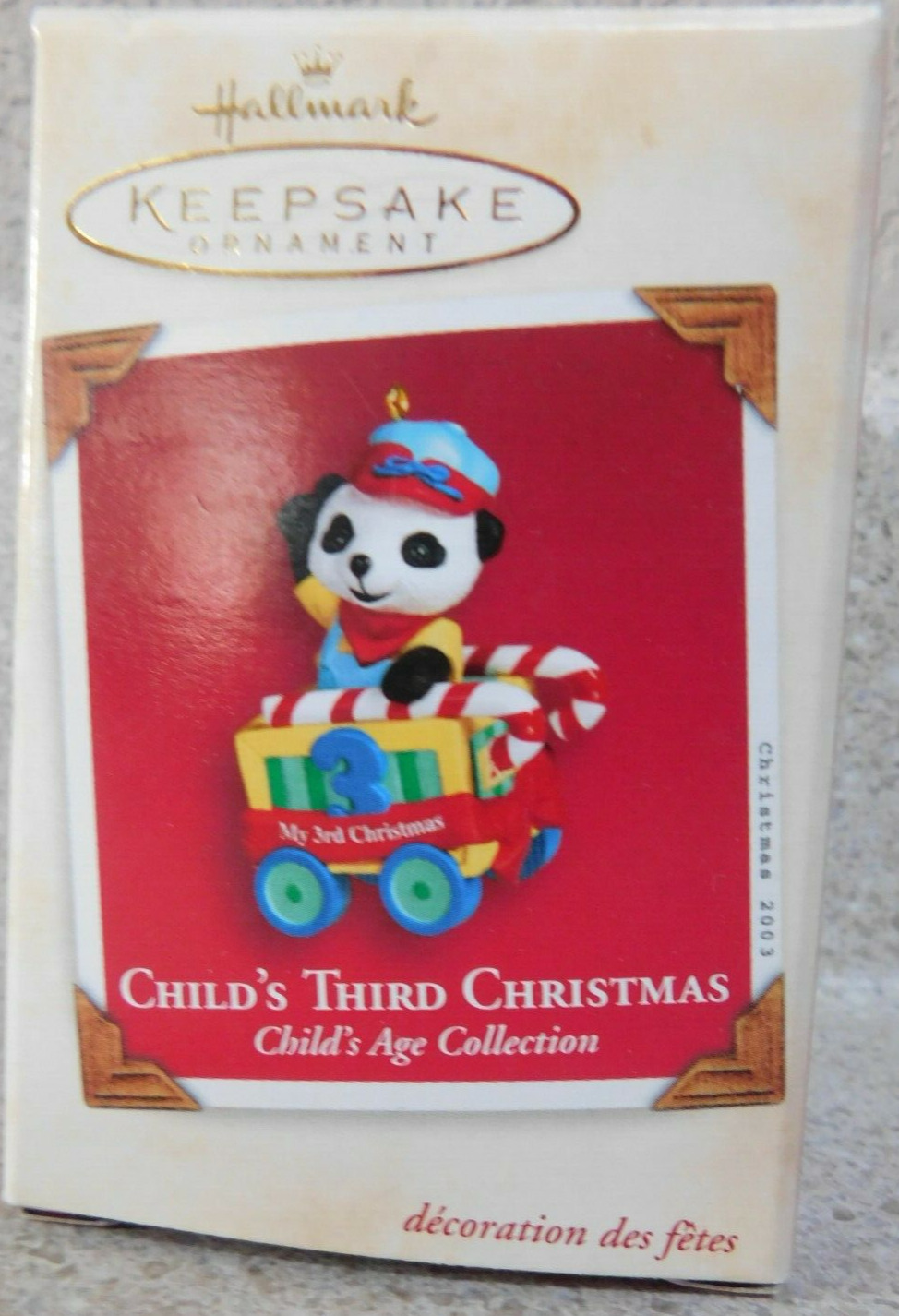 Hallmark Keepsake Ornament Child\'s Third Christmas Bear In Wagon