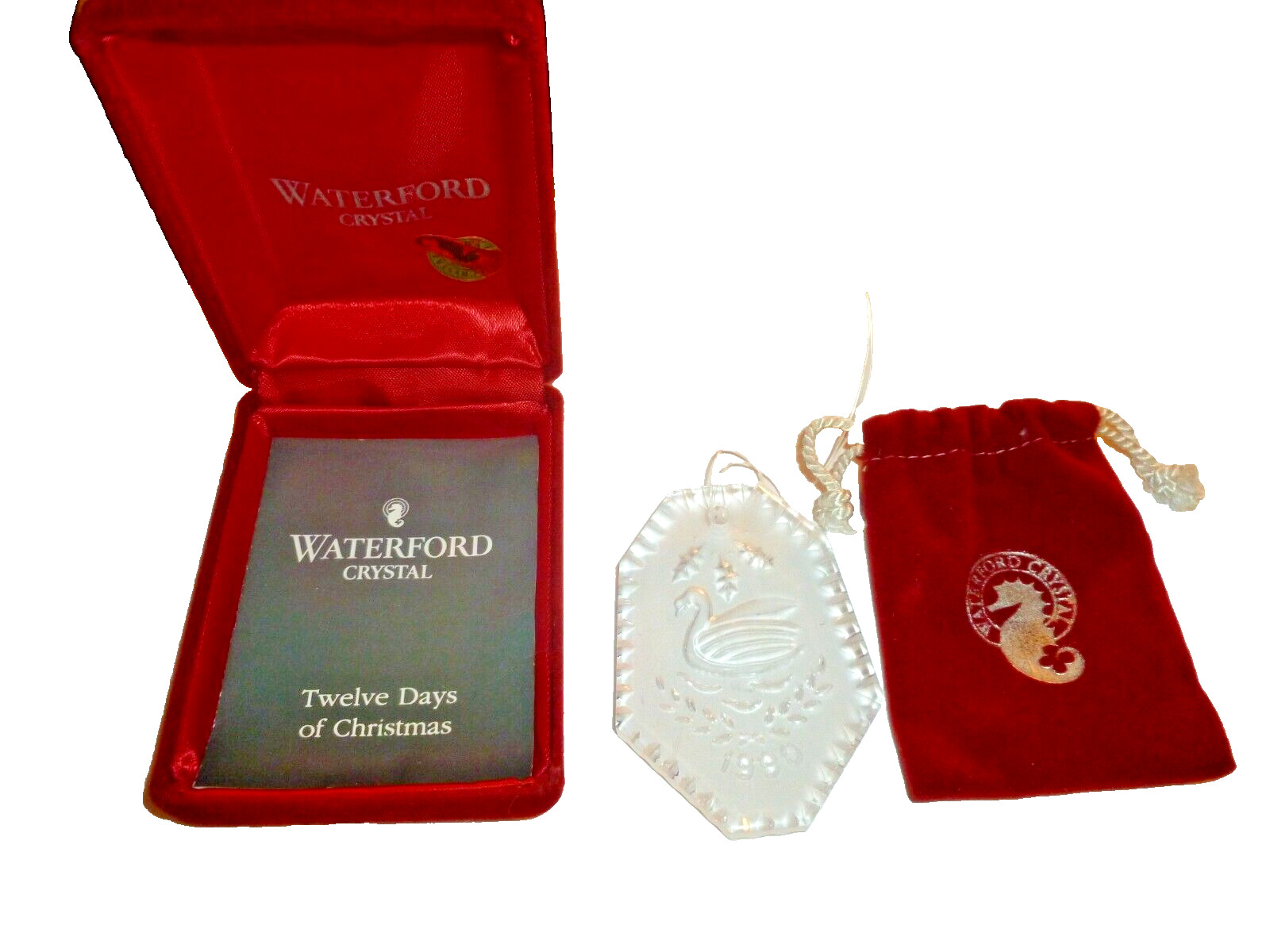 Vintage 1990 Waterford Crystal CHRISTMAS ORNAMENT with Box 1990