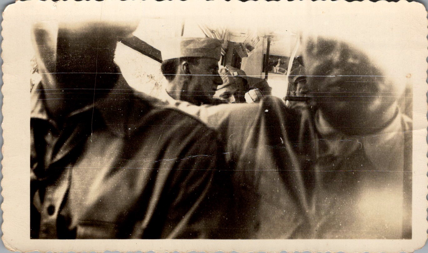 WWII Soldier Portrait Amateur Snapshot Photograph 1940s Military Barracks WWII Soldier Portrait Amateur Snapshot Photograph 1940s Military Barracks