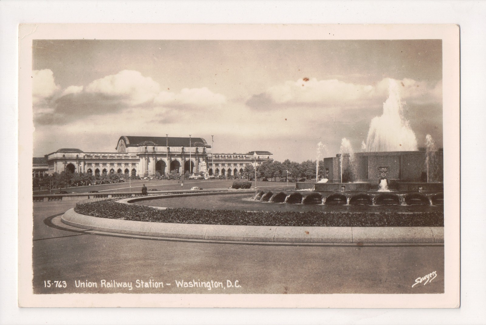 K-432 Washington DC Union Railway Station Train Depot Real Photo Postcard