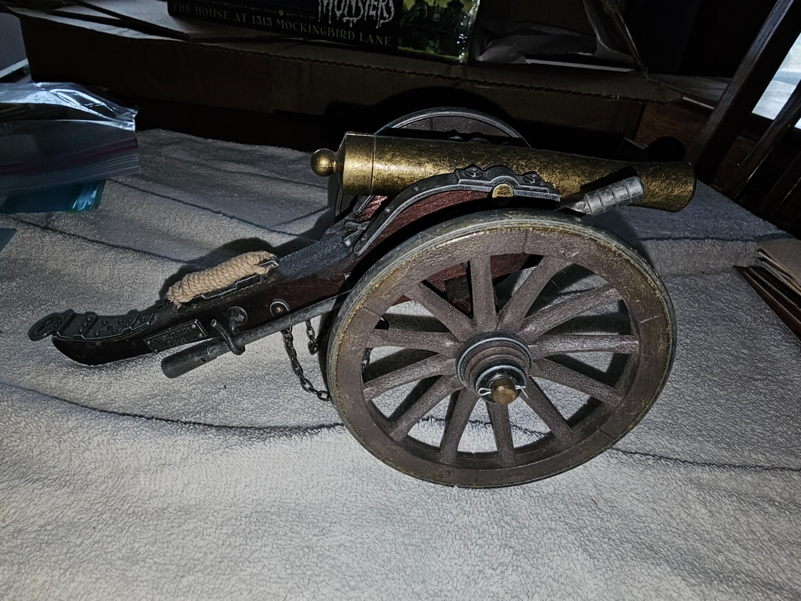 Vintage Confederate Dahlgren 1861 Civil War Field Cannon Model Replica & Ramrod