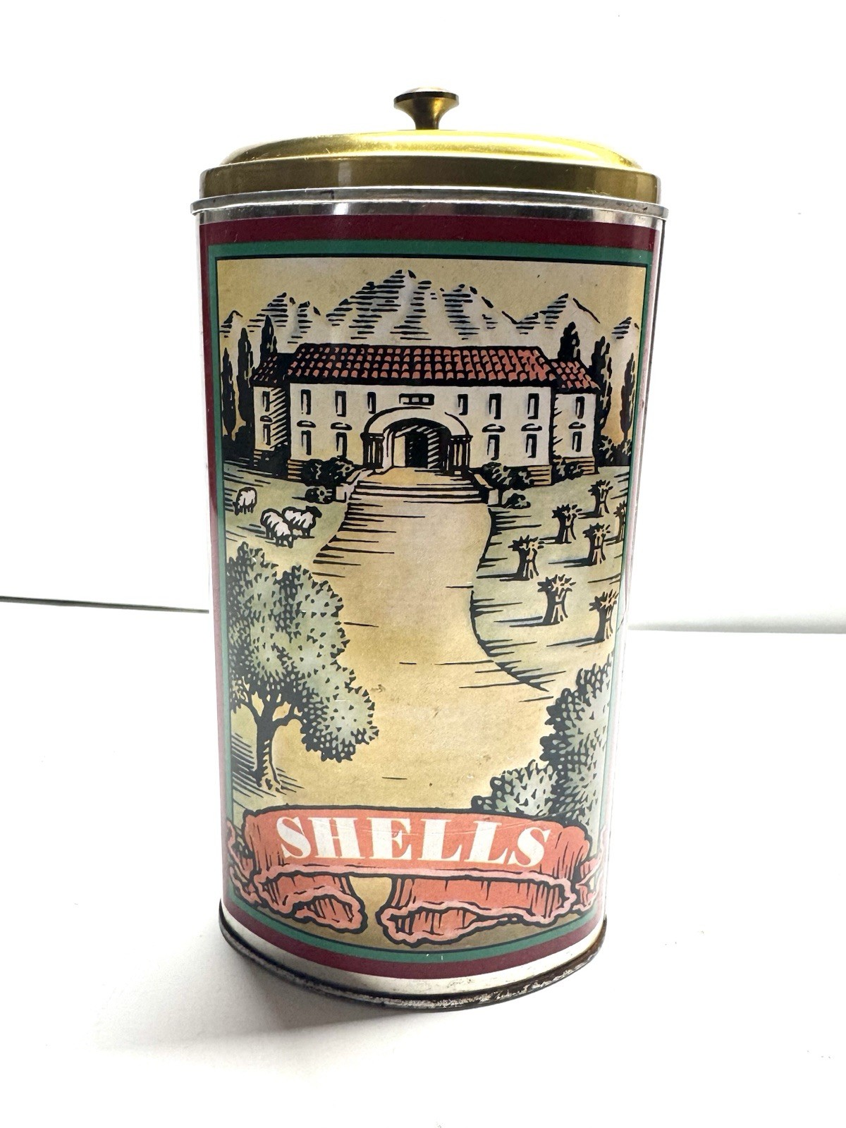 Vtg Italian Villa By Kellen Ltd Tin Canister Pasta Shells Vtg Italian Villa By Kellen Ltd Tin Canister Pasta Shells