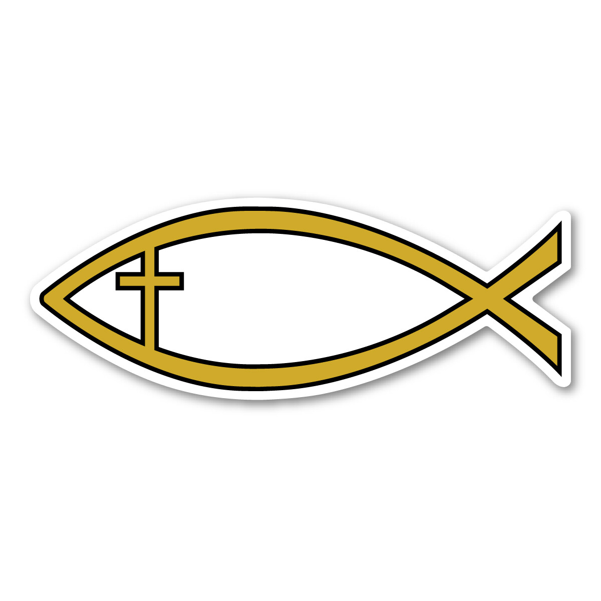 Gold Cross Fish Mini Magnet Gold Cross Fish Mini Magnet