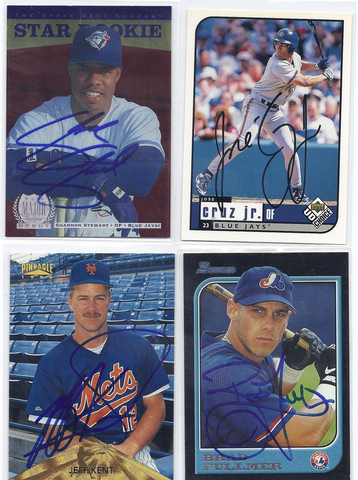 1997 Bowman #171 Brad Fullmer Montreal Expos Autographed Baseball Card  