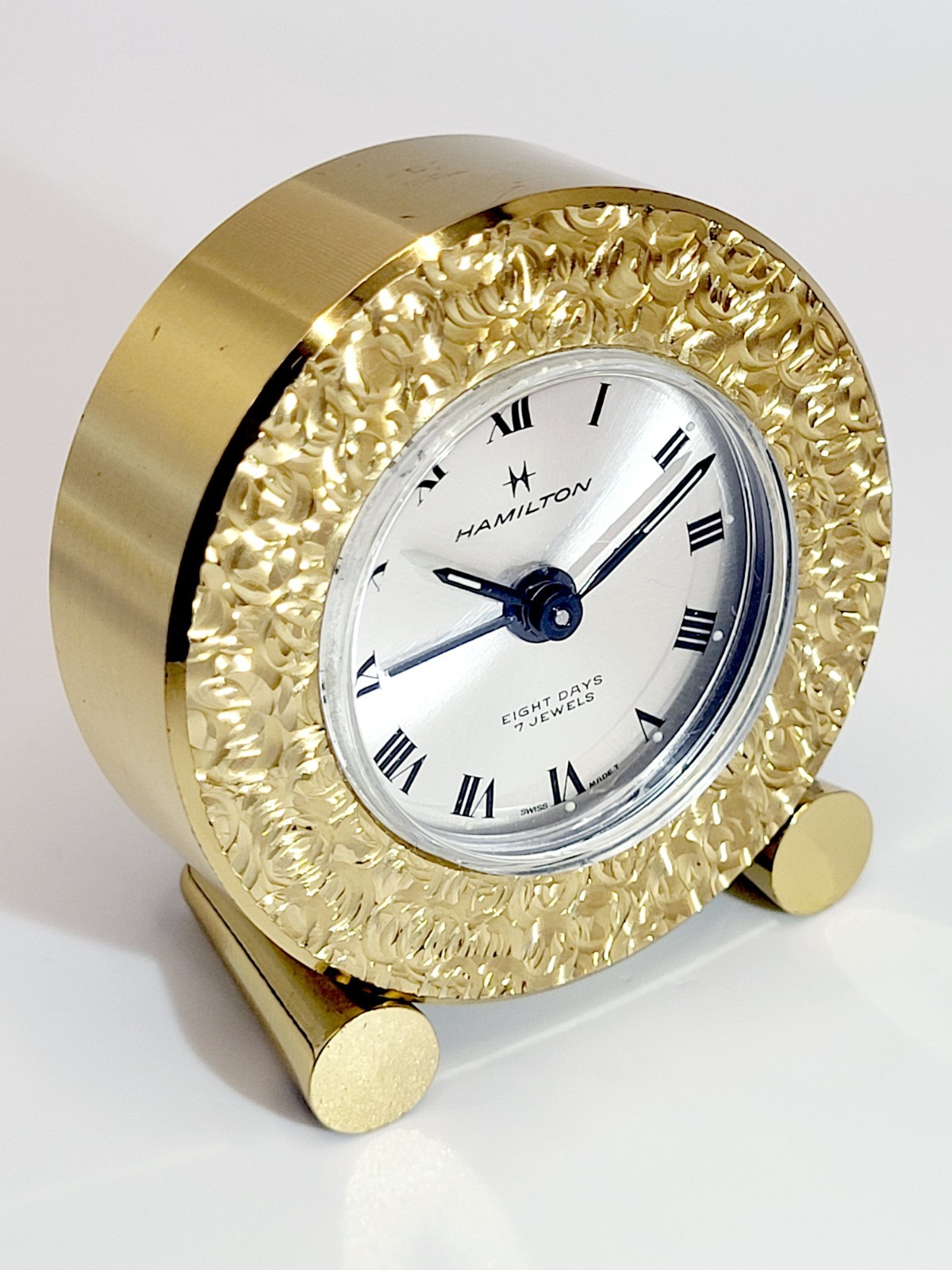 Hamilton Table Alarm Clock Vintage Collectible Swiss 8 Days 7 Jewel F495 WORKS Hamilton Table Alarm Clock Vintage Collectible Swiss 8 Days 7 Jewel F495 WORKS