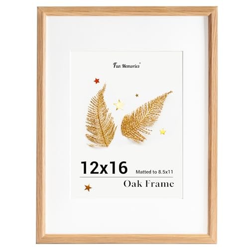  12x16 Picture Frame, Solid Oak Wood 12x16 - 1P USA-Sourced Oak Wood Natural