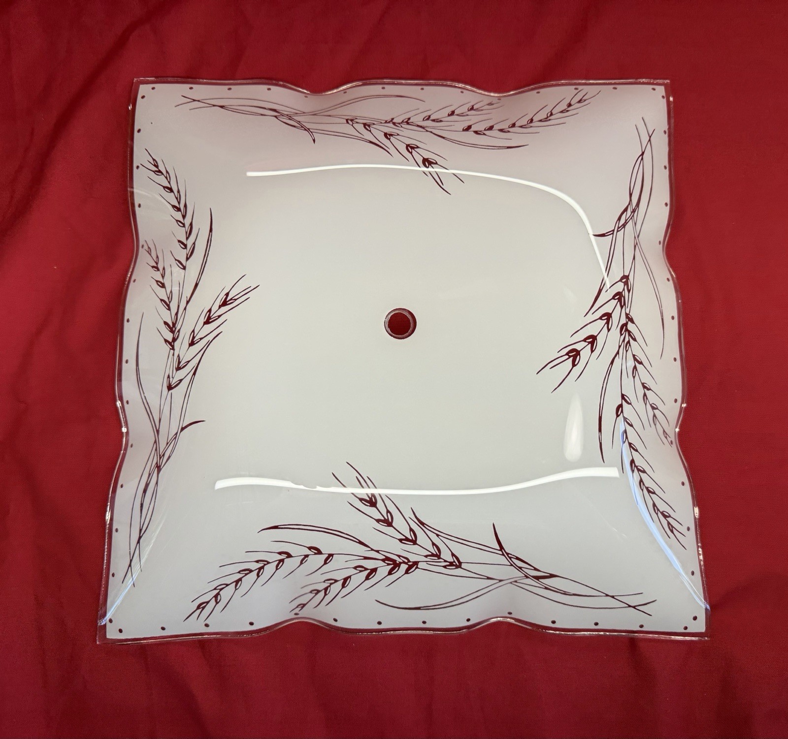 Vintage Lightcraft 7223 WH MCM 12” Square Wheat White Glass Ceiling Light Vintage Lightcraft 7223 WH MCM 12” Square Wheat White Glass Ceiling Light