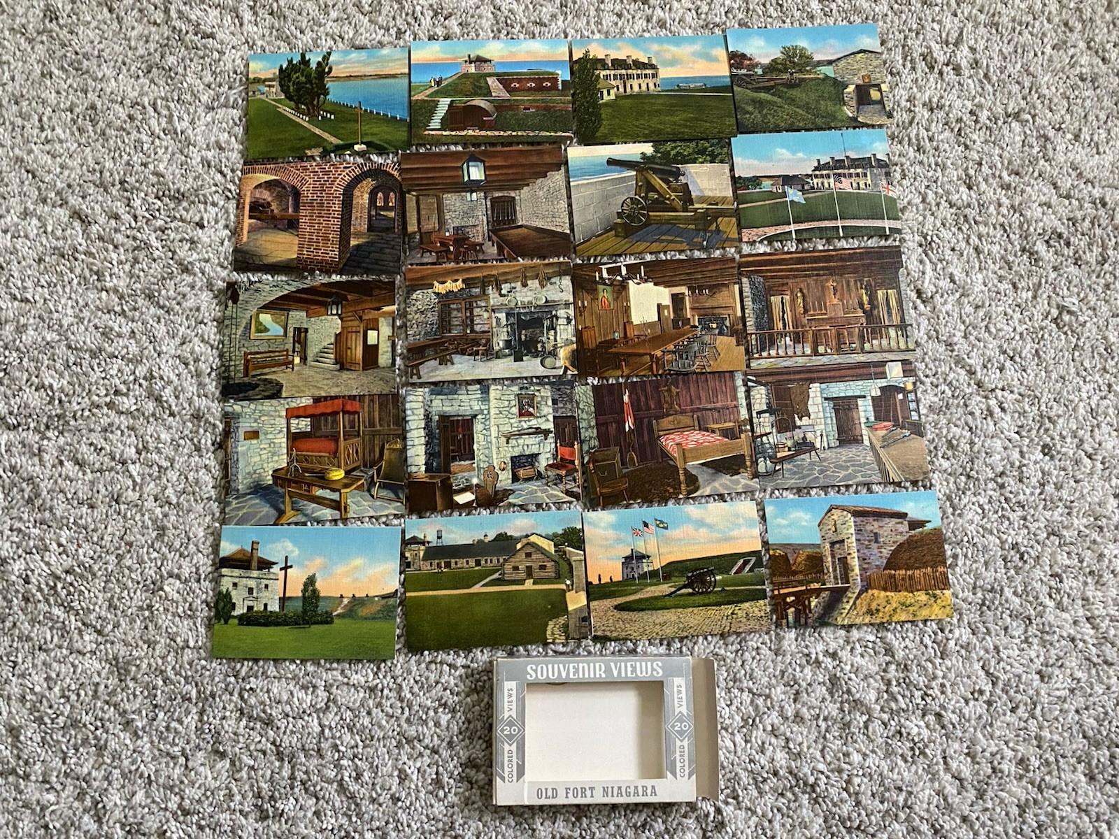 VTG 1930s Antique Historic Souvenir Old Fort Niagara 20 Views Illustrates Set EX