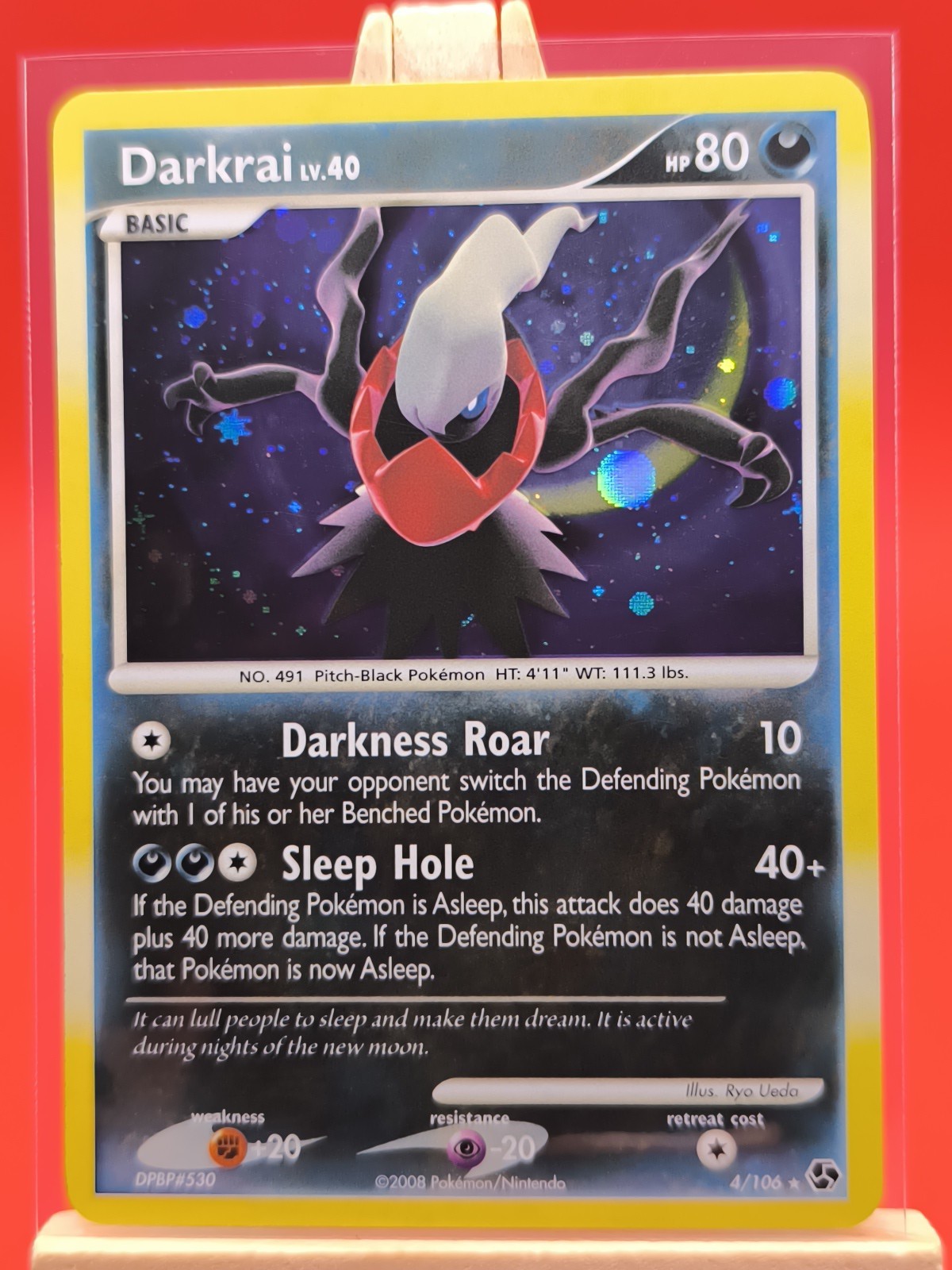 Darkrai LV. 40 4/106 Great Encounters Cosmos Holo Rare Pokemon Card Darkrai LV. 40 4/106 Great Encounters Cosmos Holo Rare Pokemon Card