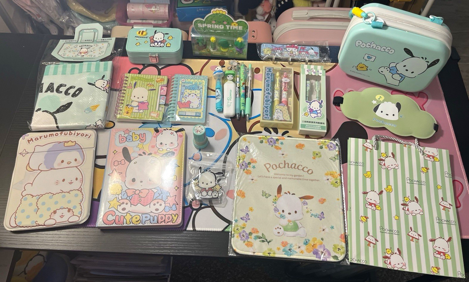 Pochacco Small Makeup Case Stationery Set, Cables, Jewelry Box & Large Mirror Pochacco Small Makeup Case Stationery Set, Cables, Jewelry Box & Large Mirror