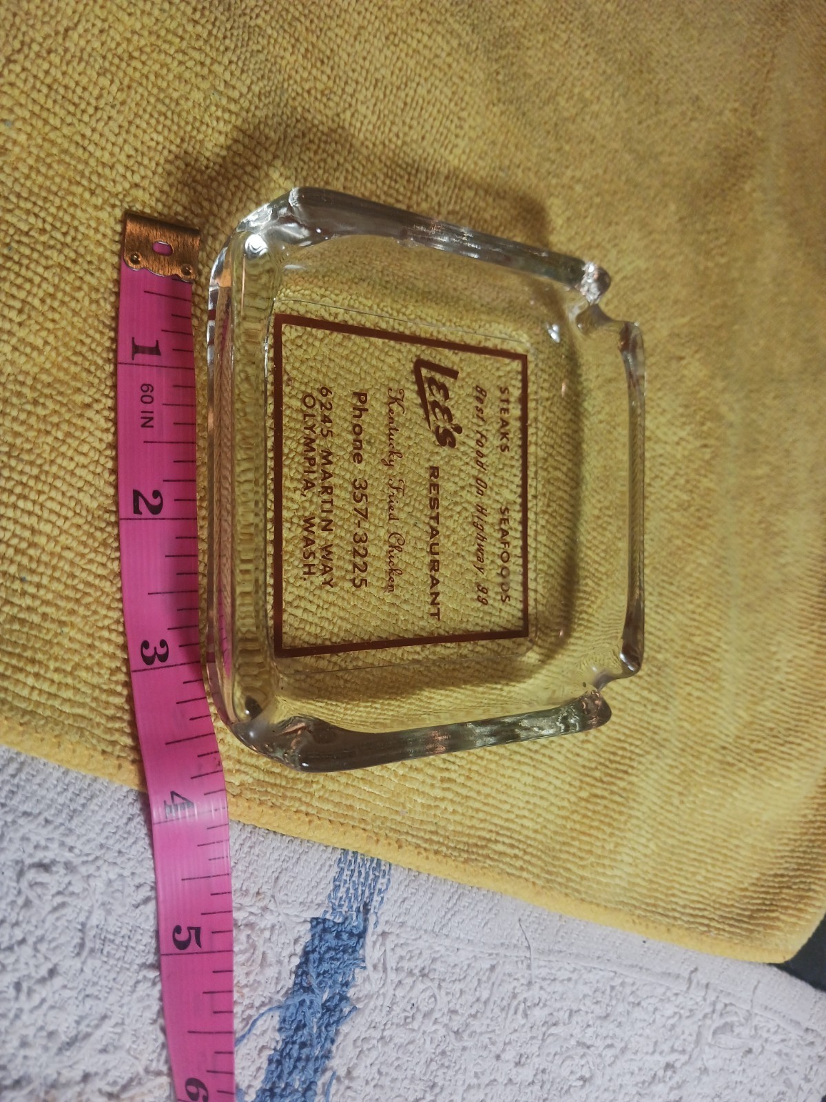 Vintage Ashtray LEE'S RESTAURANT Kentucky Fried Chicken OLYMPIA WASHINGTON Clean Vintage Ashtray LEE'S RESTAURANT Kentucky Fried Chicken OLYMPIA WASHINGTON Clean