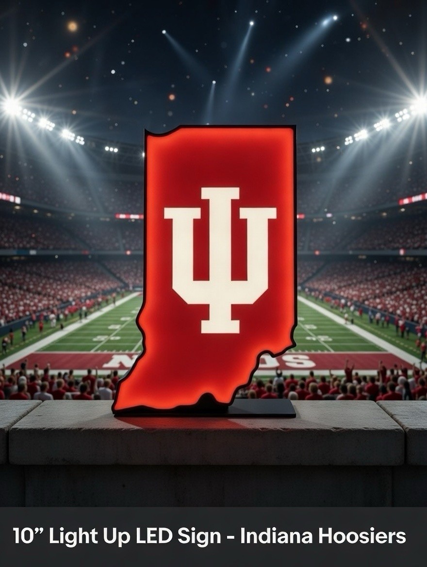 Indiana University IU Hoosiers Light Up LED Neon Sign Football College Sports Indiana University IU Hoosiers Light Up LED Neon Sign Football College Sports
