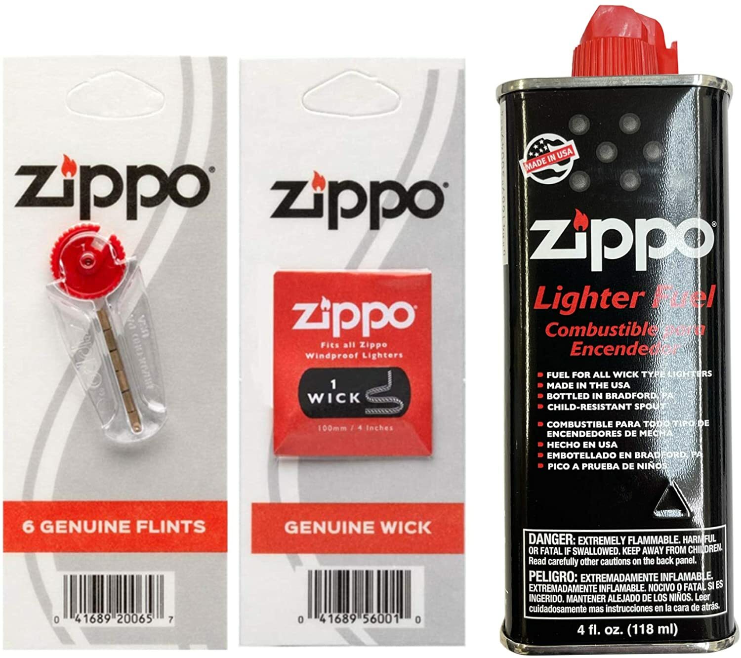 Authentic Zippo Lighter Fluid 4.oz 1 Flint & 1 Wick Value Set **Free Shipping** Authentic Zippo Lighter Fluid 4.oz 1 Flint & 1 Wick Value Set **Free Shipping**