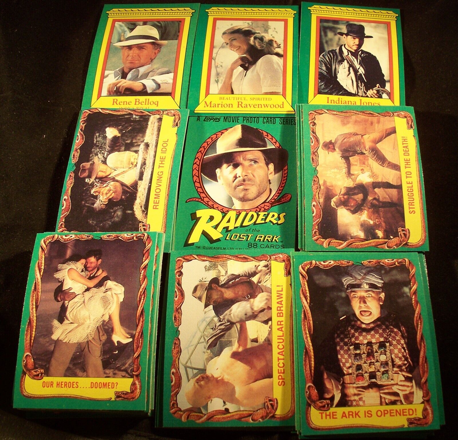 1981 Topps Indiana Jones RAIDERS OF THE LOST ARK Complete Card Set 1-88