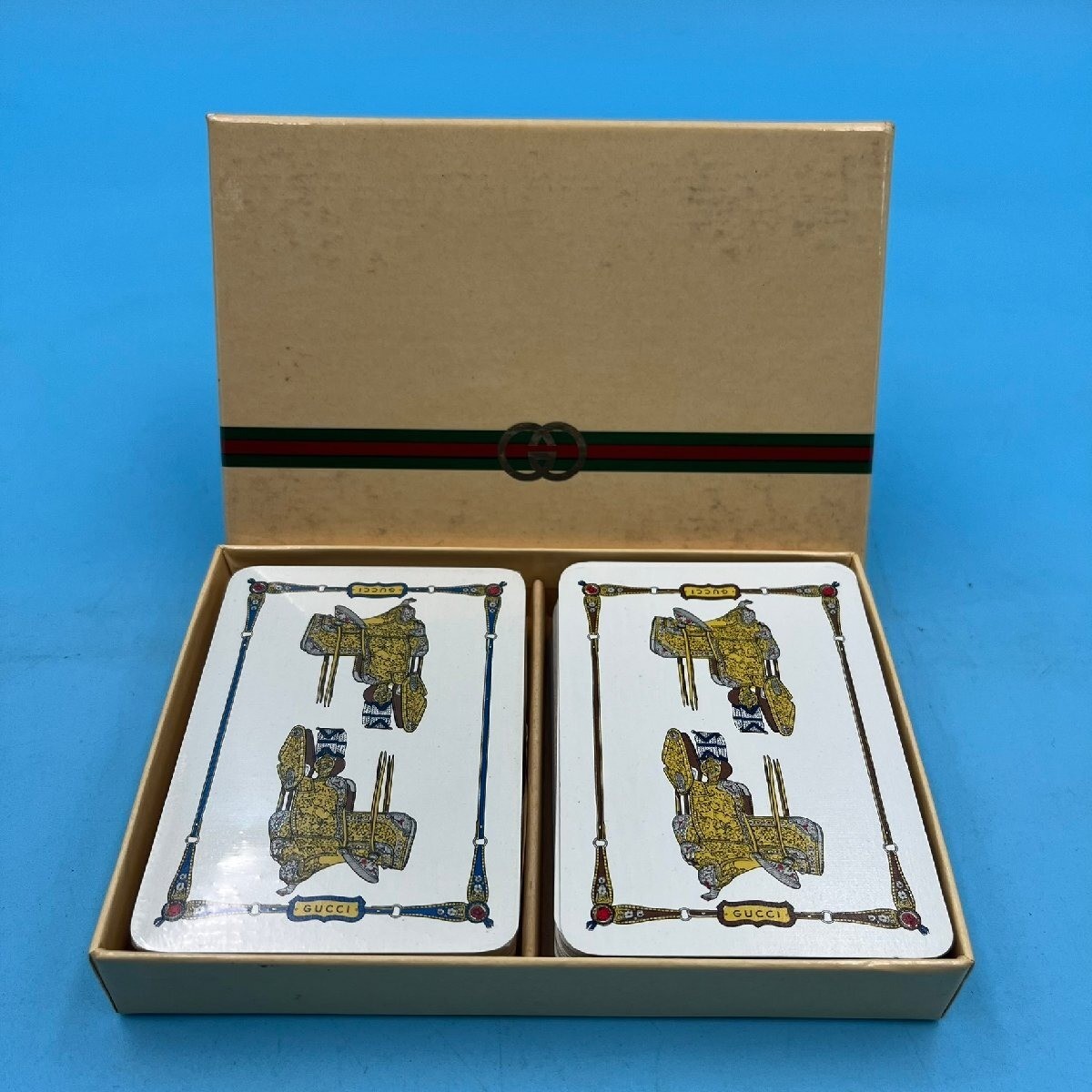 Gucci Playing Cards Game Italian Collection Old Vintage Authentic Used with Box