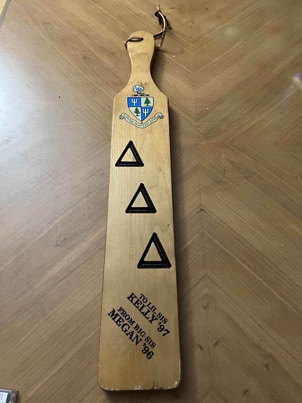 1996-97 University of TN Delta Sigma Wooden Sorority Paddle 