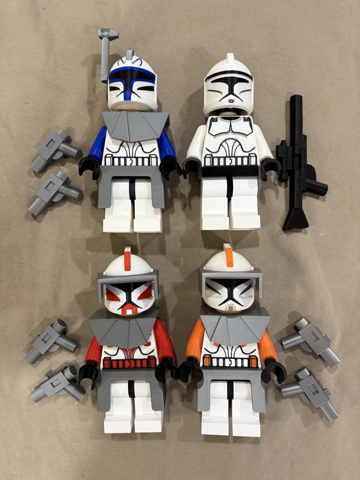3D Printed Lego Inspired Star Wars Clone Trooper Set Large 8.5 3D Printed Lego Inspired Star Wars Clone Trooper Set Large 8.5