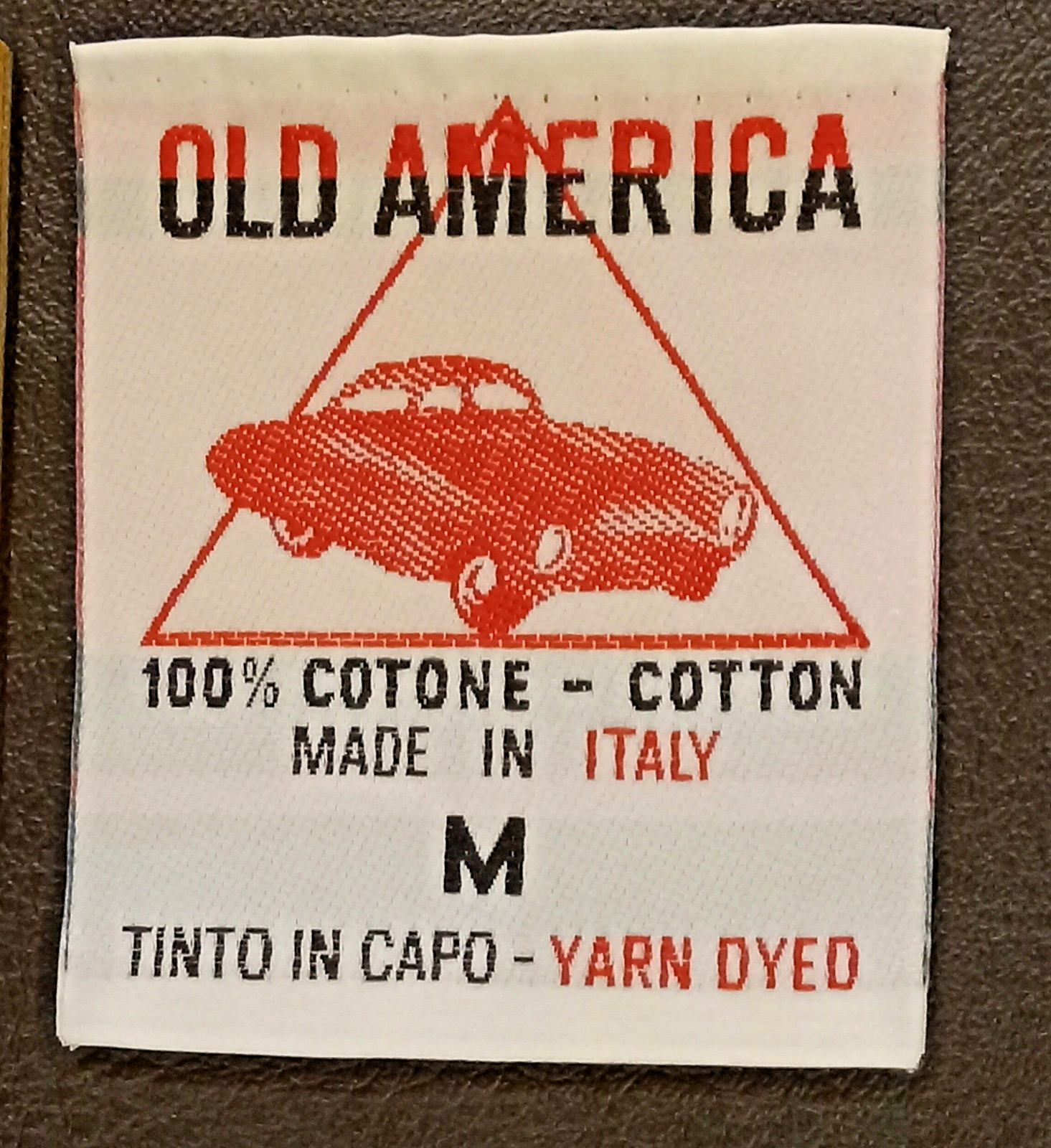 vintage Italy Replacement Label Tag Italian Cotton Sports Car vintage Italy Replacement Label Tag Italian Cotton Sports Car