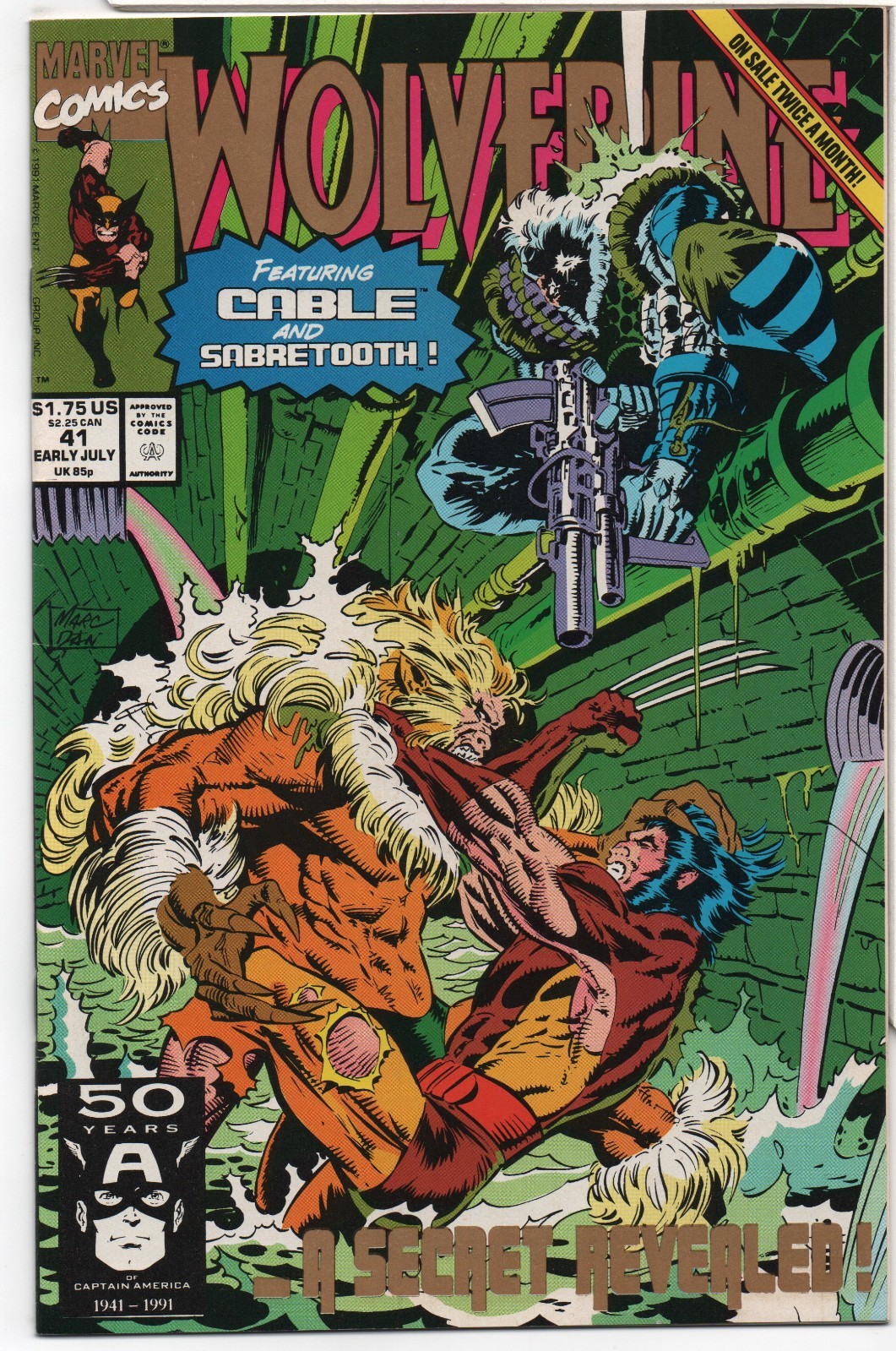 WOLVERINE #41 – MARC SILVESTRI 2ND PRINT – GOLD LOGO – DOWN IN THE BOTTOMS 1991