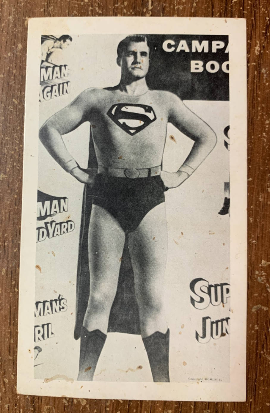 Vintage 1950's Superman Sponsorship Promo Card George Reeves As Superman Vintage 1950's Superman Sponsorship Promo Card George Reeves As Superman