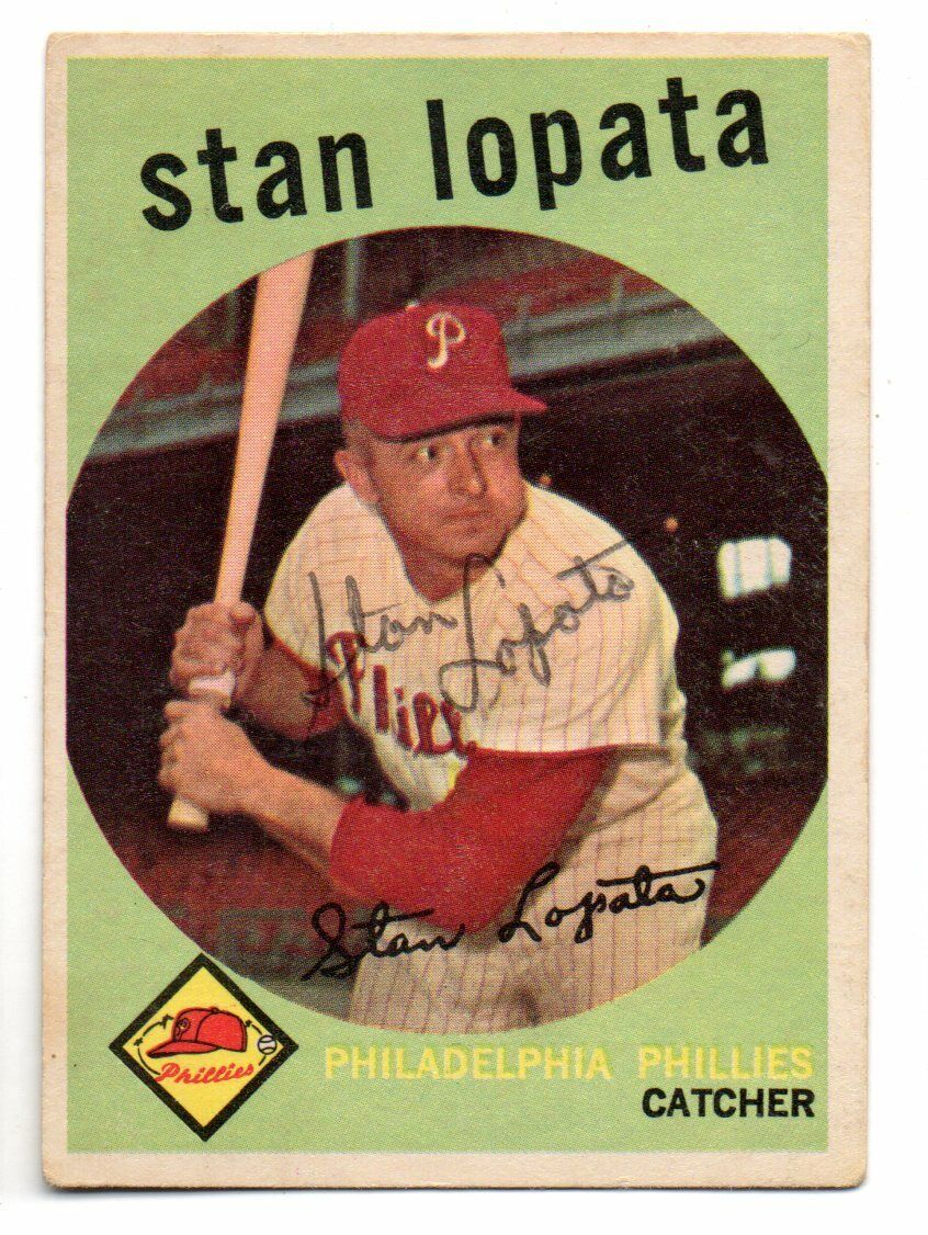 Stan Lopata 1959 Topps autographed auto signed card Phillies VINTAGE 1950S