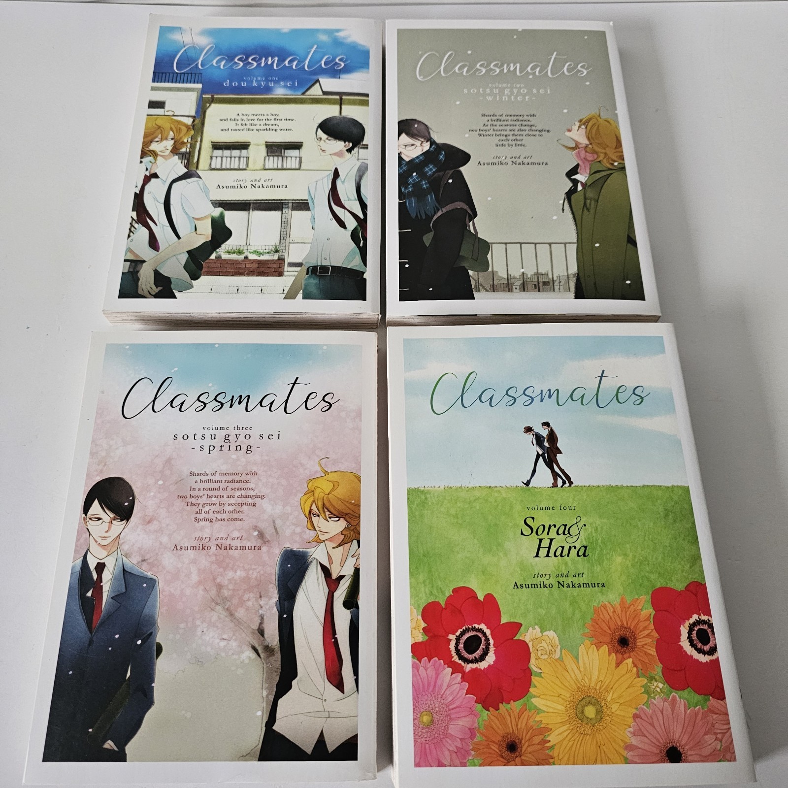 Classmates Volumes 1-4 Yaoi BL Doukyusei English Manga Book by Asumiko Nakamura