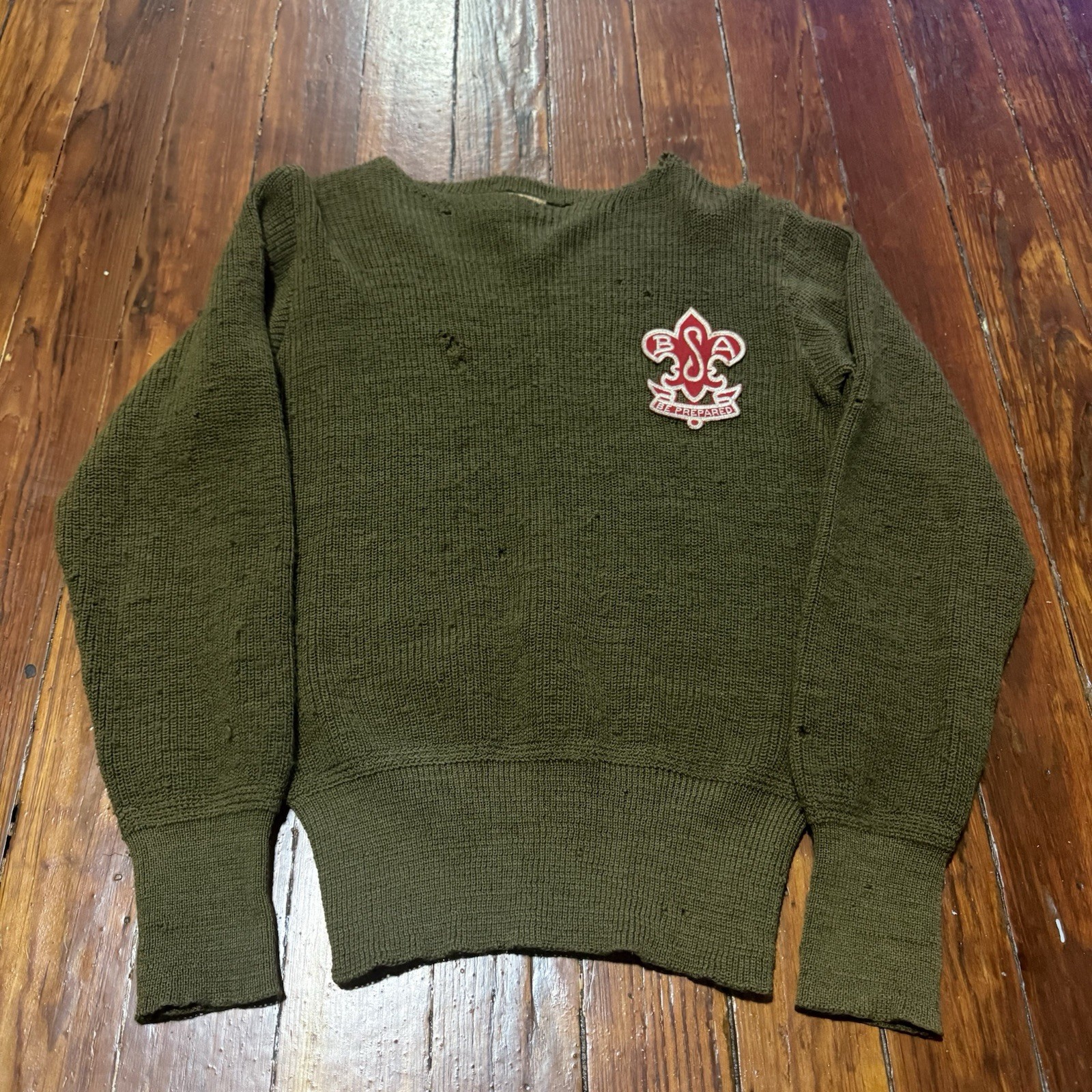 True Vintage 20s 30s Boy Scouts Of America ‘Be Prepared’ Green Wool Sweater RARE True Vintage 20s 30s Boy Scouts Of America ‘Be Prepared’ Green Wool Sweater RARE