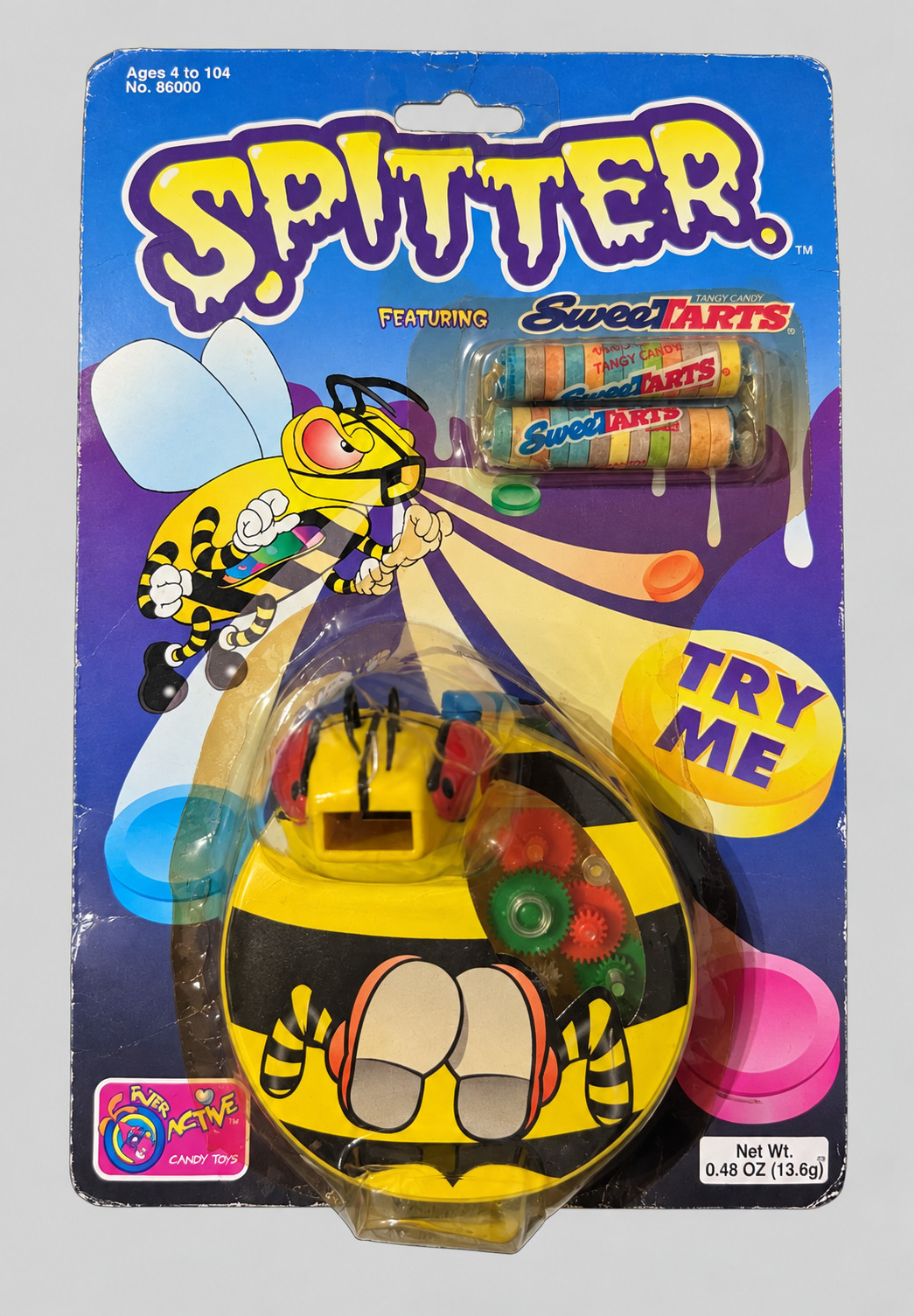 Vintage 1998 Spitter Hornet SweeTARTS Motorized Candy Dispenser Original Card