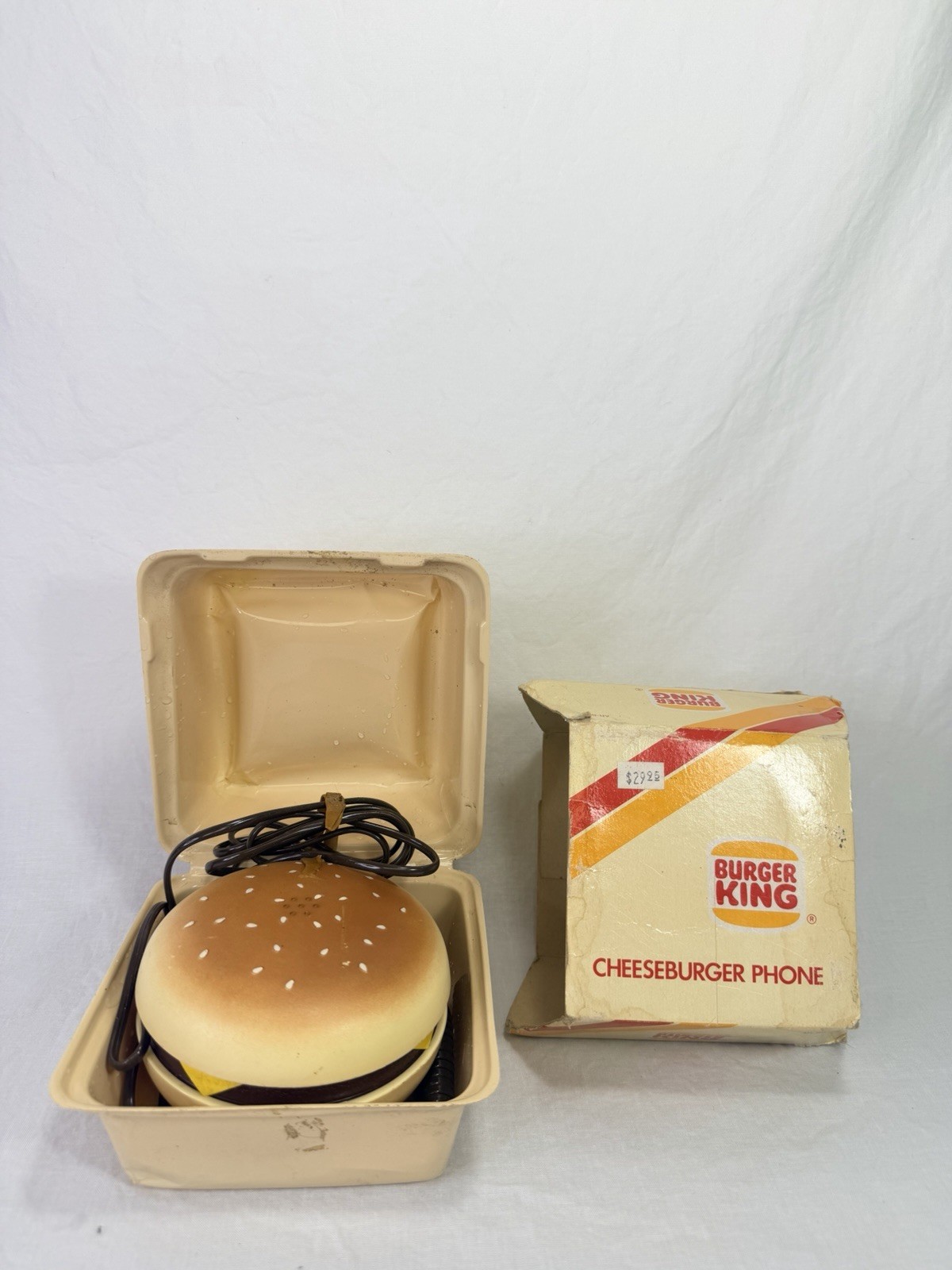 Vintage 1987 Burger King Cheeseburger Phone CIB Box Manual Rare NOS Tested Rare