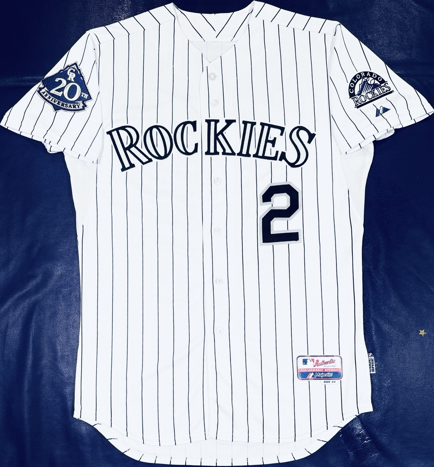 Authentic 2013 Troy Tulowitzki #2 Colorado Rockies 20th Patch Majestic Jersey 44 Authentic 2013 Troy Tulowitzki #2 Colorado Rockies 20th Patch Majestic Jersey 44