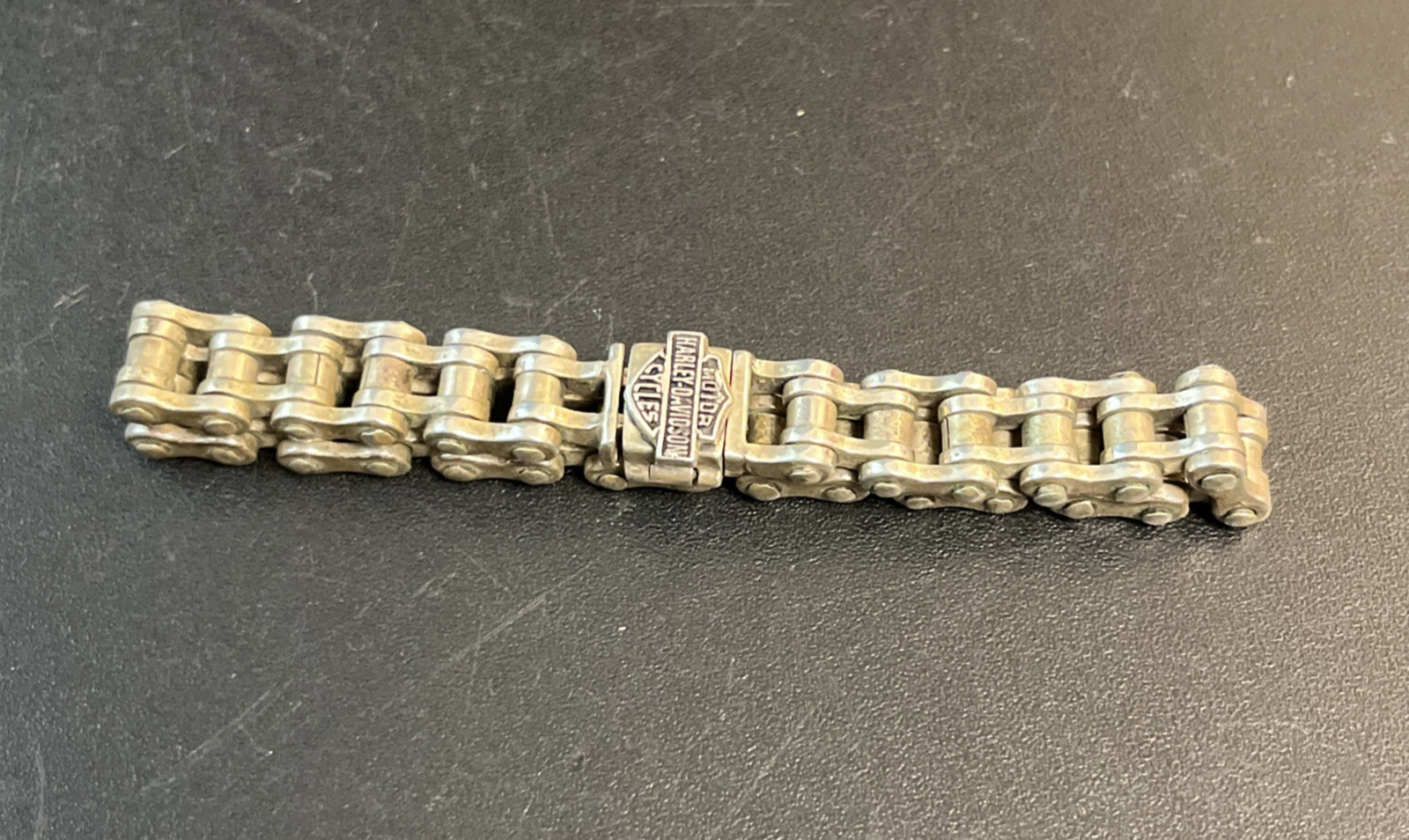 Harley-Davidson 925 Sterling Silver Chain Link Bracelet w/Bar Shield Tag 61 Gram Harley-Davidson 925 Sterling Silver Chain Link Bracelet w/Bar Shield Tag 61 Gram