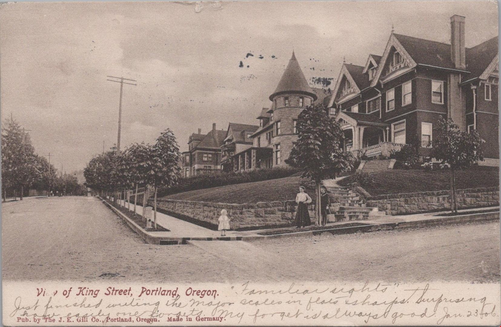 Postcard View King Street Portland Oregon OR 1907 Postcard View King Street Portland Oregon OR 1907