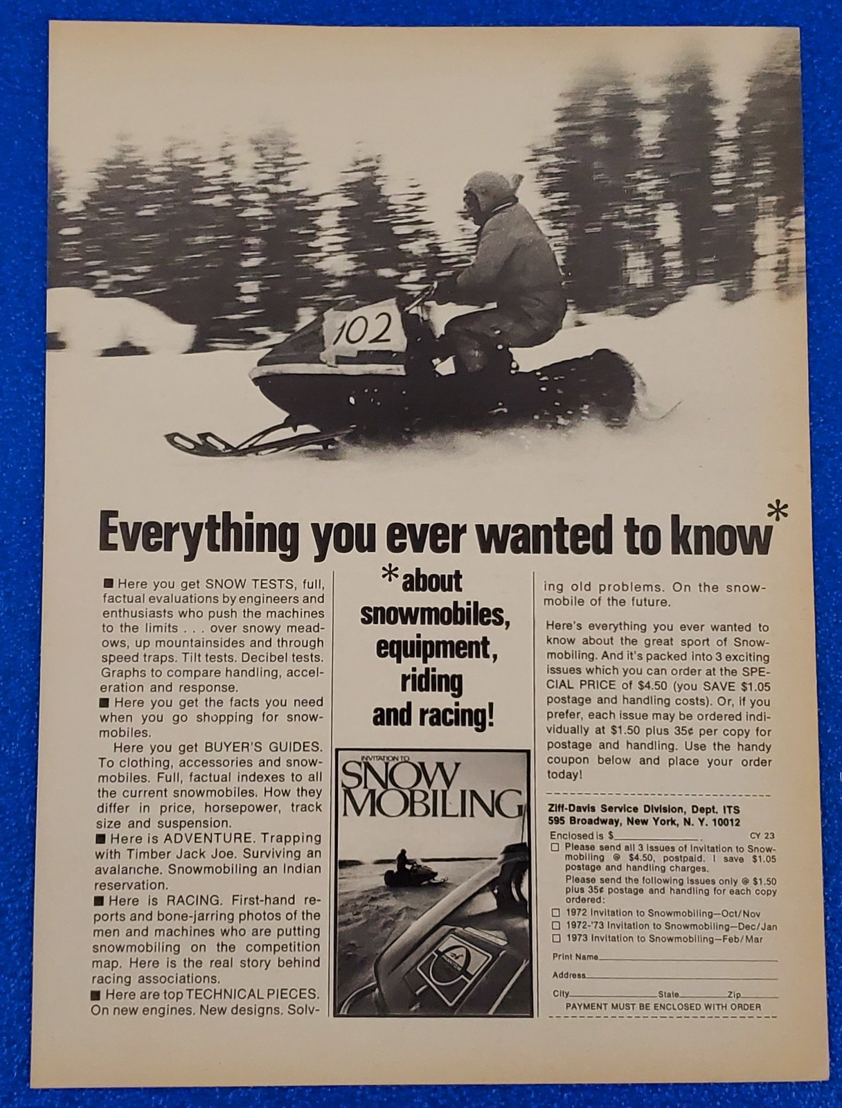 1972 INVITATION TO SNOWMOBILING MAGAZINE CLASSIC PRINT AD 1972 INVITATION TO SNOWMOBILING MAGAZINE CLASSIC PRINT AD