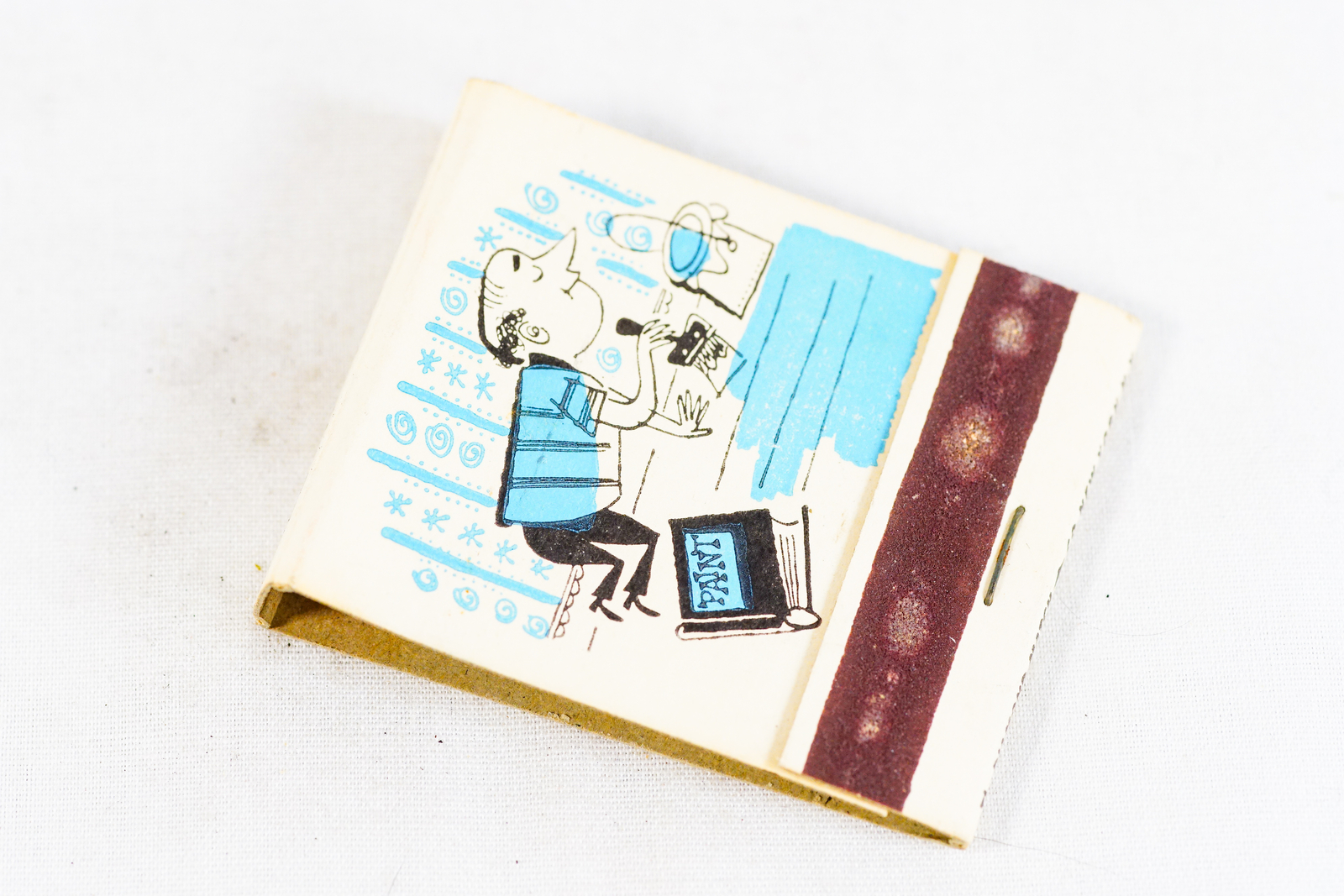 Robert J Day Painting Comic 1940s MINTY UNUSED Diamond Matchbook