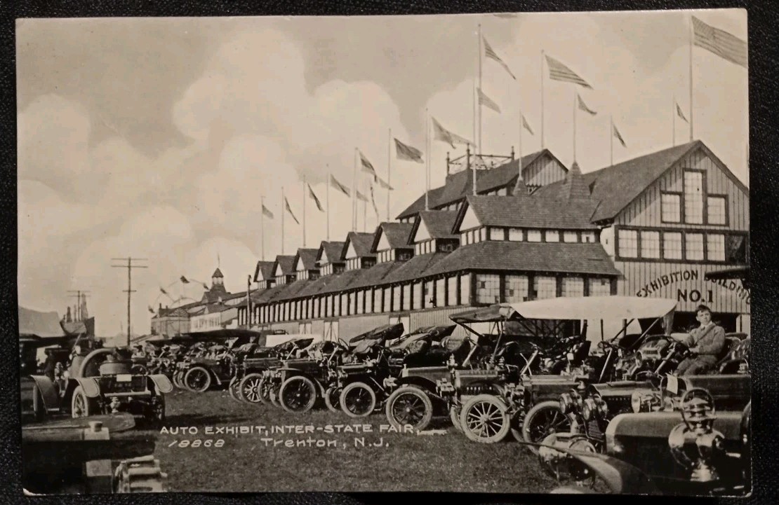 Vintage 1900s Auto Exhibit Inter-State Fair Trenton, New Jersey Postcard Vintage 1900s Auto Exhibit Inter-State Fair Trenton, New Jersey Postcard