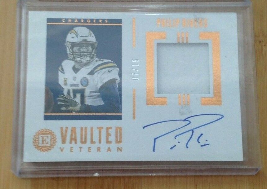 PHILLIP RIVERS 2019 PANINI ENCASED VAULTED VETERAN PATCH AUTO 07/15- CHARGERS