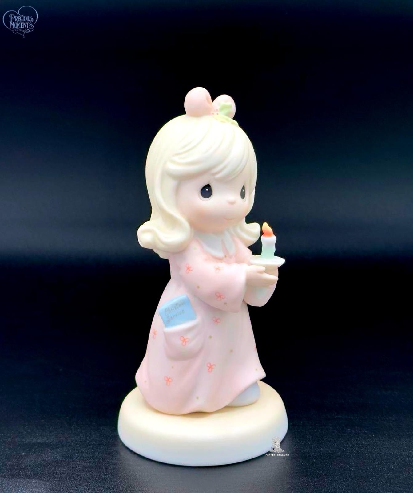 Adorable Precious Moments Girl Figurine Holding a Candle Adorable Precious Moments Girl Figurine Holding a Candle