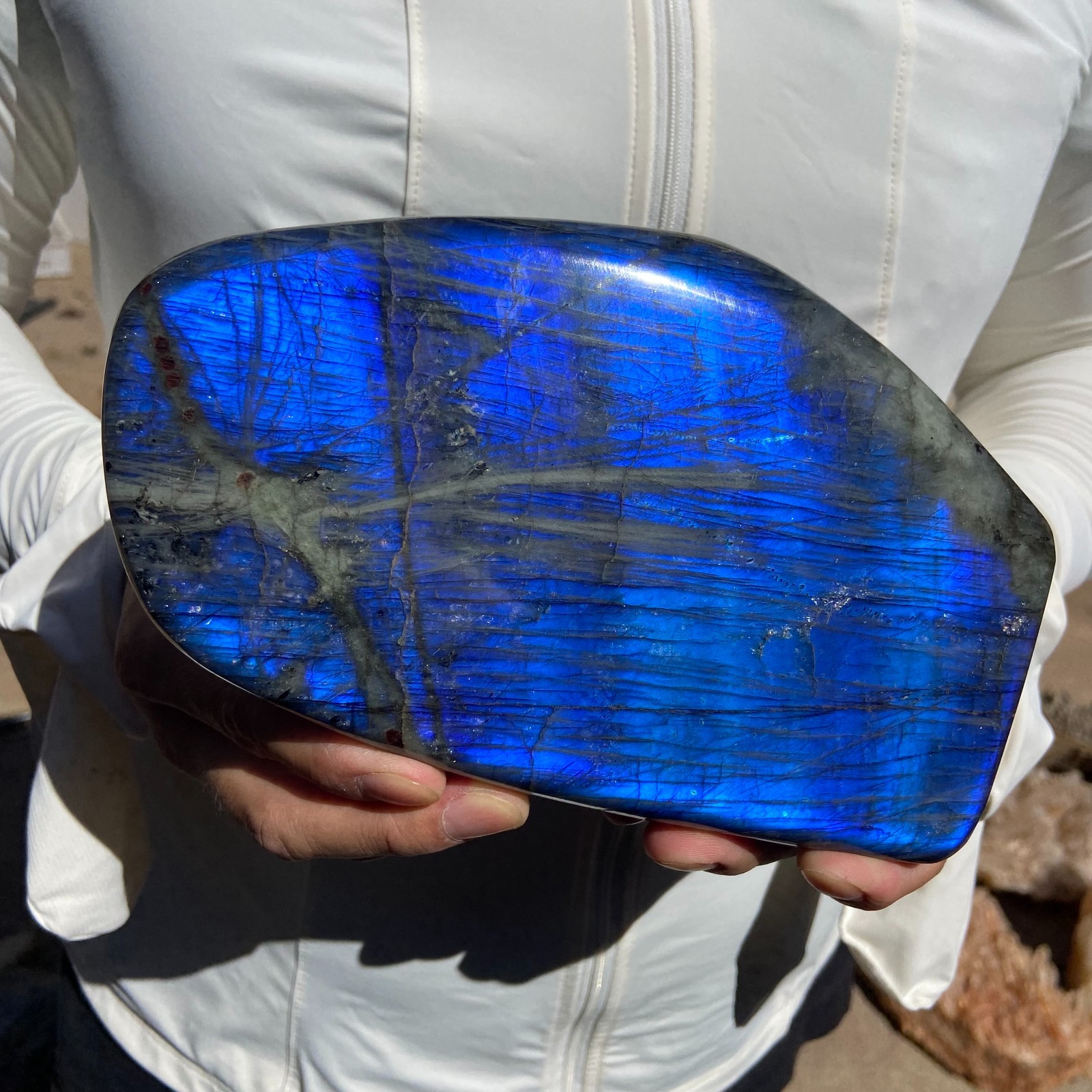 5.1lb Natural Gorgeous Labradorite Quartz Crystal Stone Specimen Healing