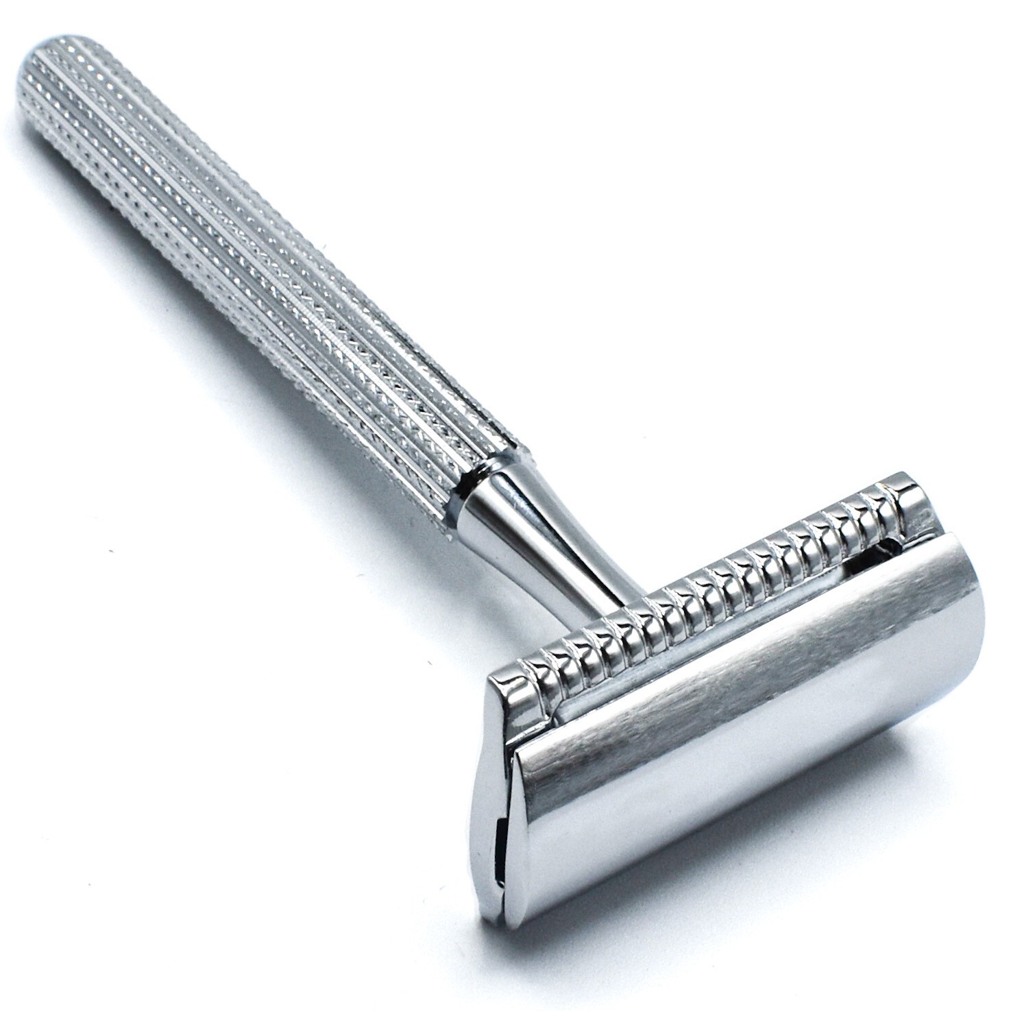 Parker 78R Chrome 3 Piece Safety Razor & 5 Double Edge Razor Blades - New Model