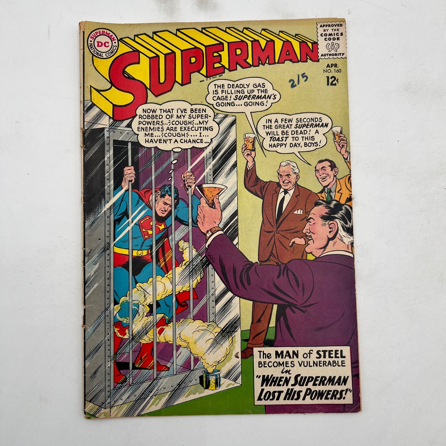 Superman #160 DC Comics When Superman Lost His Powers 1963