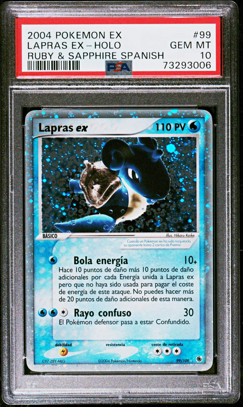 Pokémon 2004 EX Ruby & Sapphire Lapras ex Holo 99/109 Spanish PSA 10 Pokémon 2004 EX Ruby & Sapphire Lapras ex Holo 99/109 Spanish PSA 10