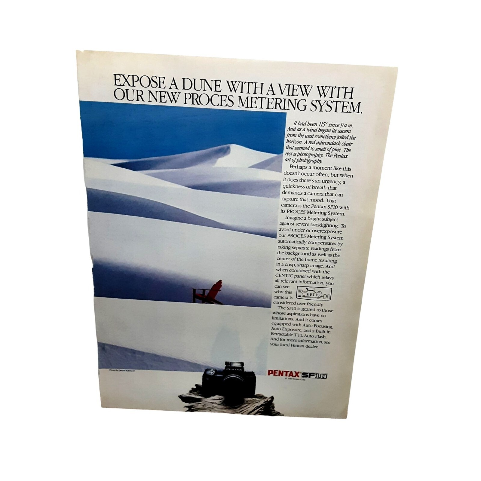 1990 Pentax SF10 Camera Original Print Ad vintage 90s