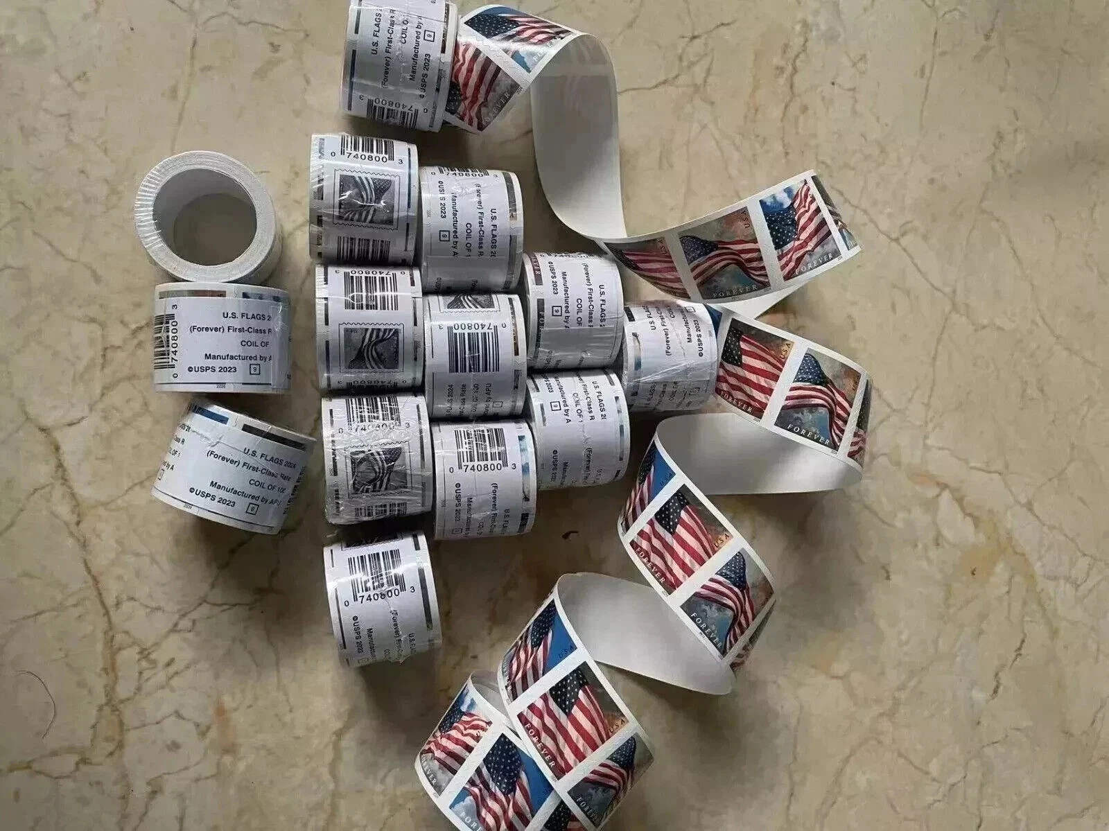 20 Rolls of 100 USPS Postage Stamps, Totaling 2000 Pieces 2024 