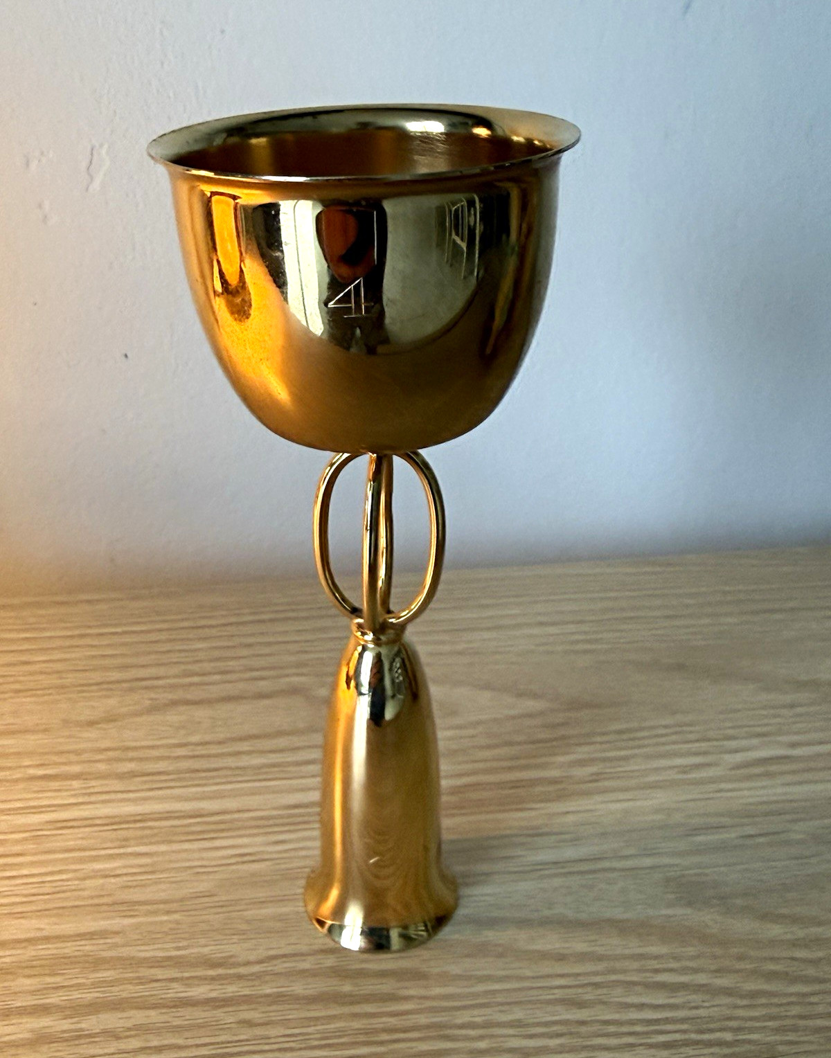 Vintage Art Deco Gold-Tone Double Jigger – 4 oz / 1 oz