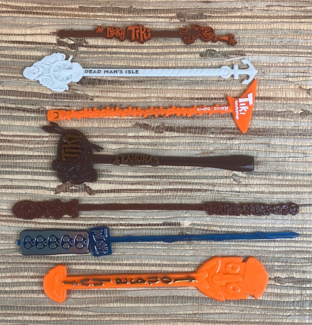 7 TIKI Bar Swizzle Stick 4 Kahunas Dead Man's False Idol Tonga Lucky Underground 7 TIKI Bar Swizzle Stick 4 Kahunas Dead Man's False Idol Tonga Lucky Underground