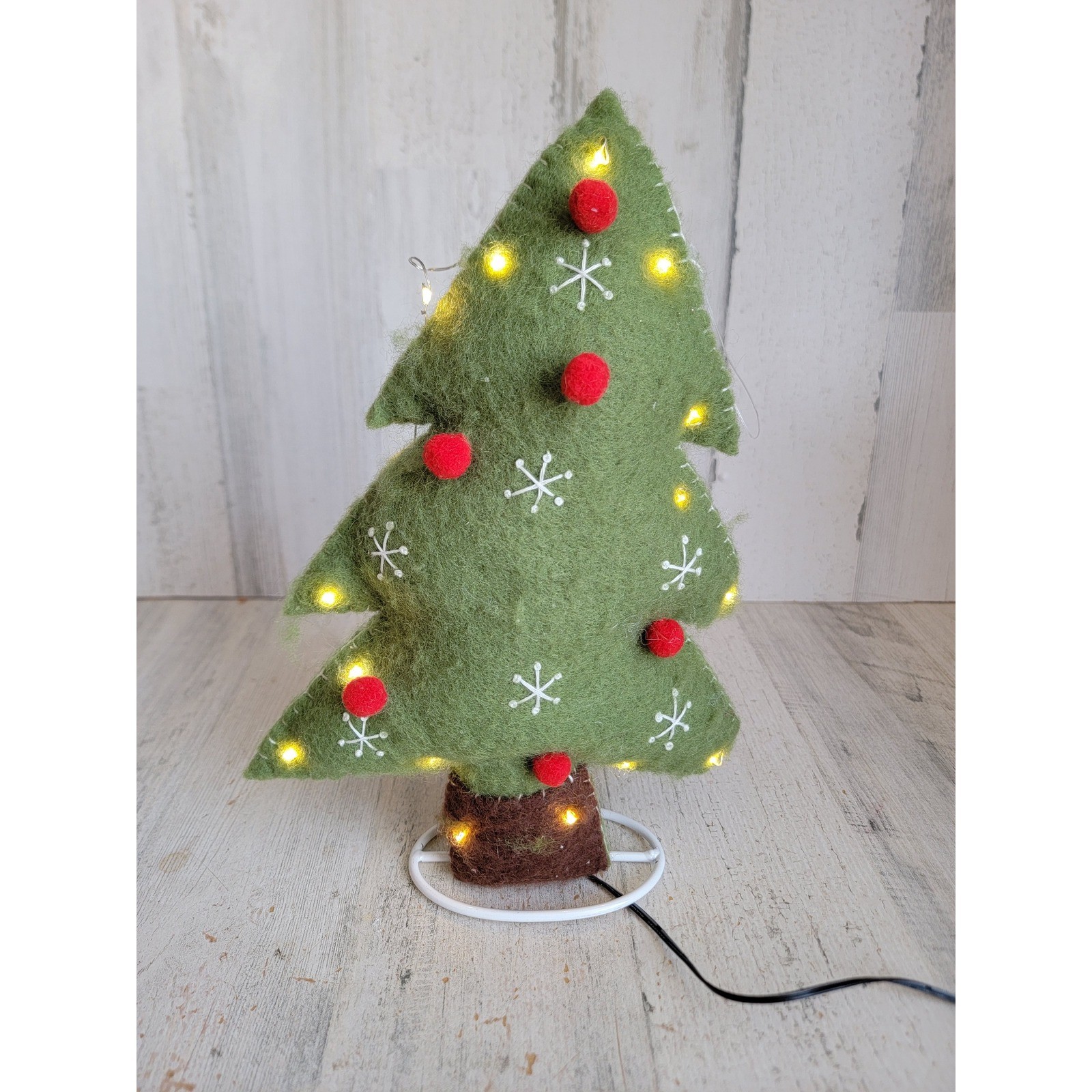 Felt light up pine tree stuff plush standing Xmas home decor figure Felt light up pine tree stuff plush standing Xmas home decor figure