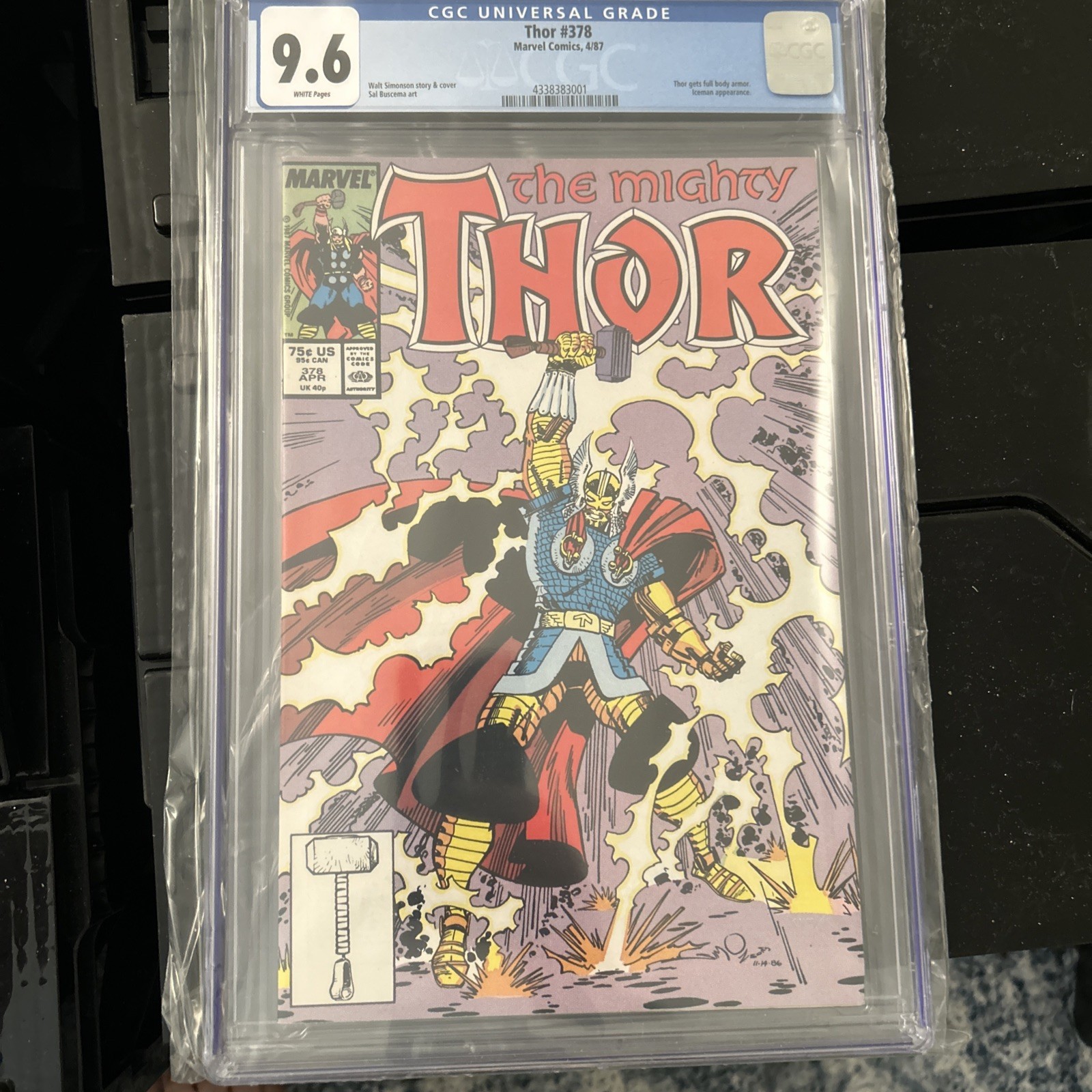 Limited SALE Thor #378, CGC 9.6, Marvel, April 1987, Thor body armor, Iceman Limited SALE Thor #378, CGC 9.6, Marvel, April 1987, Thor body armor, Iceman