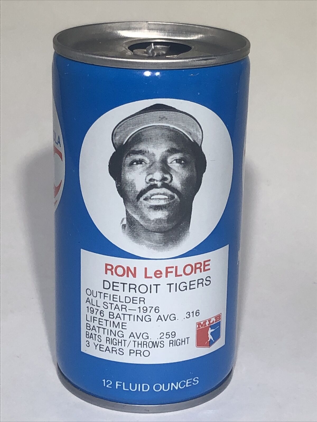 1977 Ron LeFlore Detroit Tigers RC Royal Crown Cola Can MLB All-Star Series