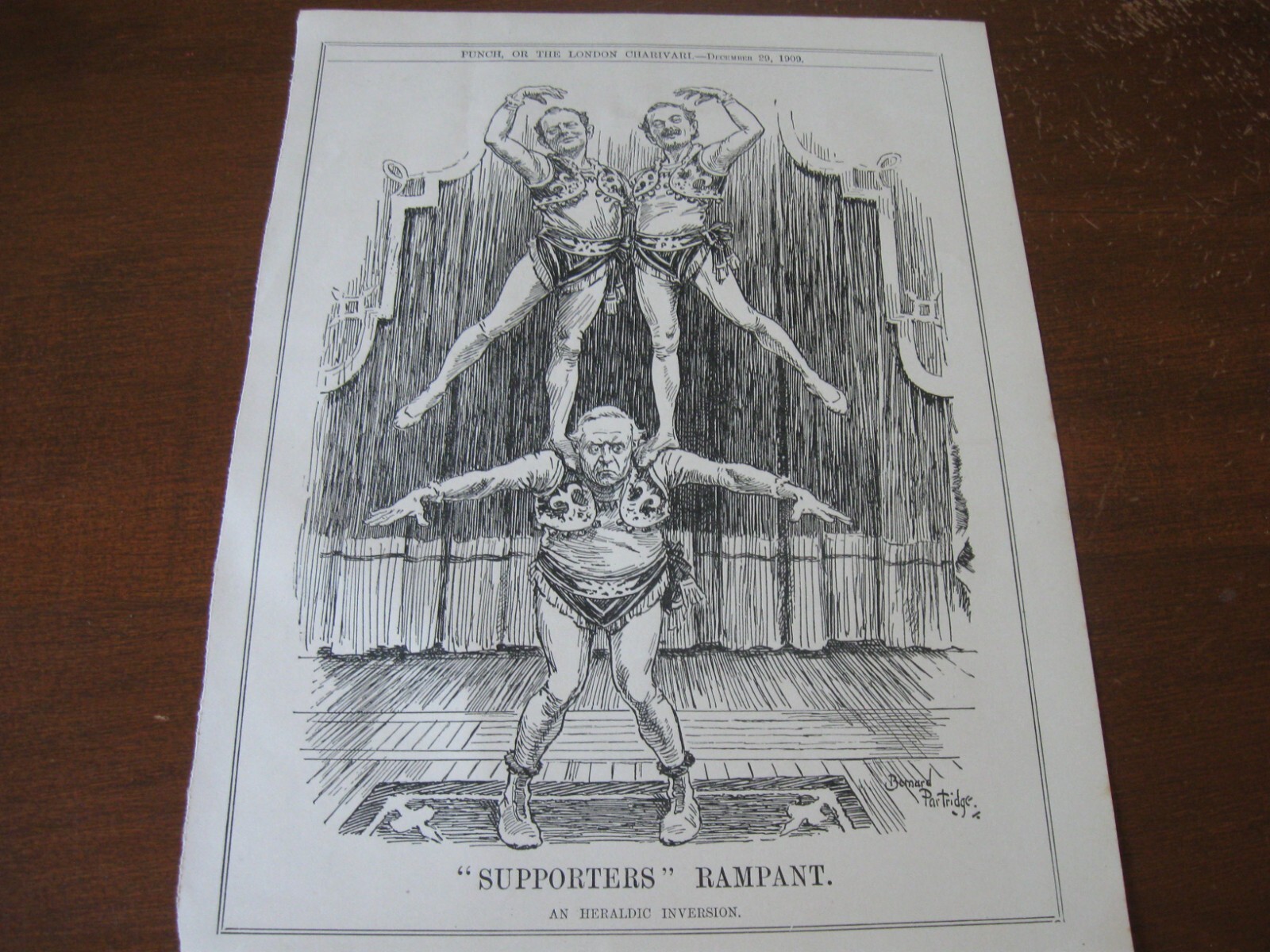 1909 Original POLITICAL CARTOON - CIRCUS STRONGMAN Balancing ACROBATS Acrobatic 1909 Original POLITICAL CARTOON - CIRCUS STRONGMAN Balancing ACROBATS Acrobatic