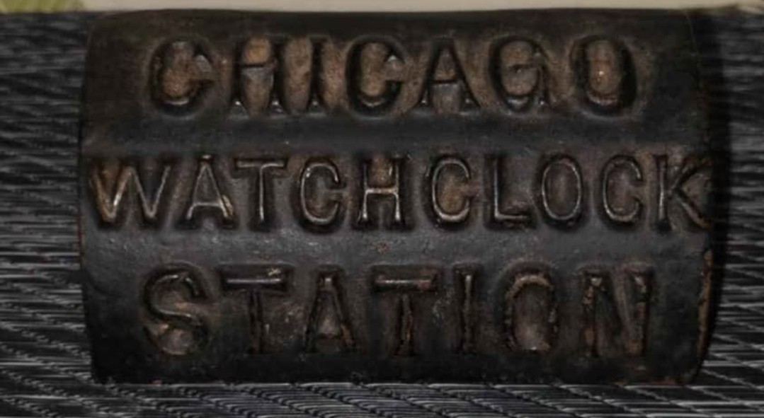 Antique Cast CHICAGO WATCH CLOCK STATION Security Box With Key Attached Antique Cast CHICAGO WATCH CLOCK STATION Security Box With Key Attached